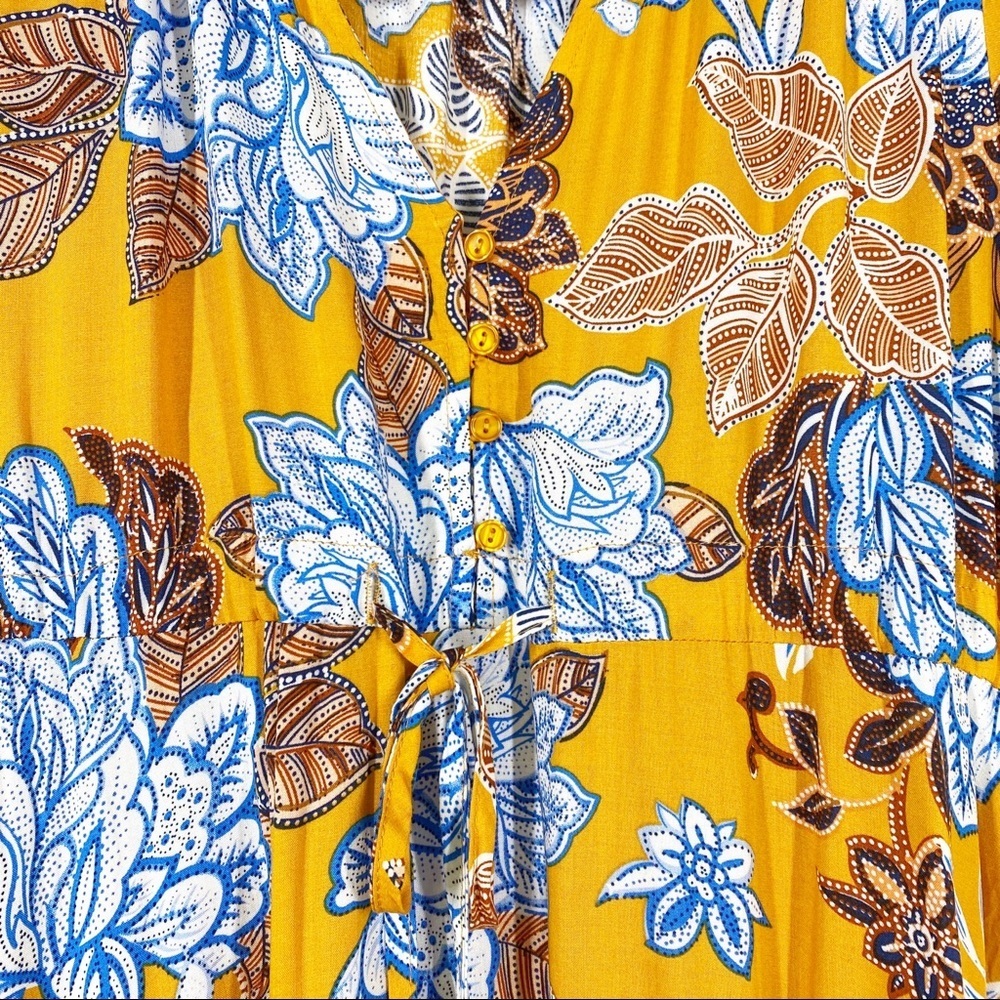 NEW Abel The Label Mango Magic Yellow Floral Boho Maxi Dress XS - Picture 7 of 14